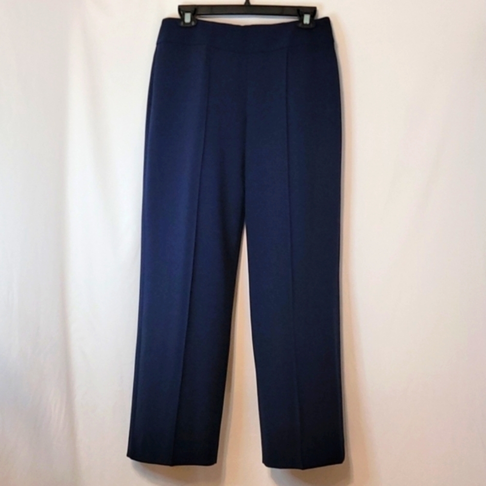 Tahari Navy Crepe Petite Dress Pants